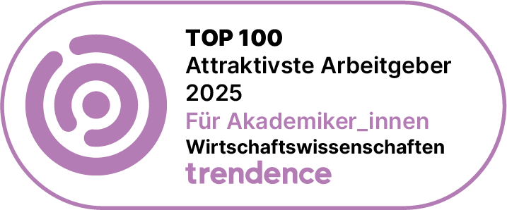 Siegel von Tredence: TOP 100; Attraktivster Arbeitgeber 2025 für Akademiker im Bereich Wirtschaftswissenschaften